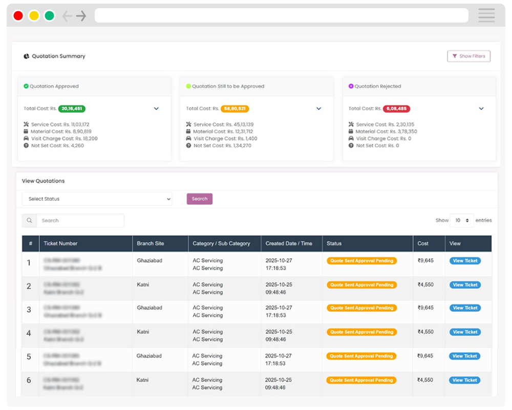 Quotations Screenshot